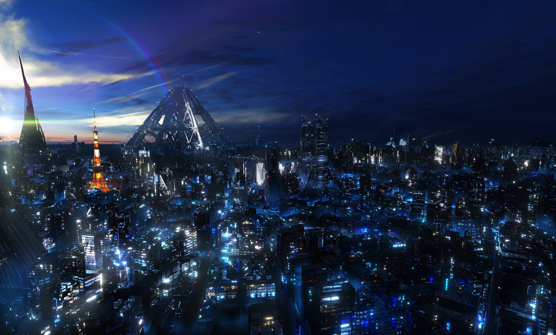 Foto de Tokyo Anime city Lights wallpaper do Stock