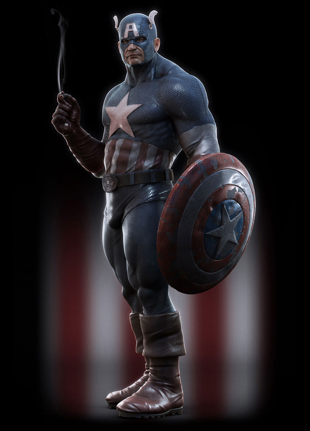 3D Art: Captain America  3D, Concept art, Movies, PortraitCoolvibe 