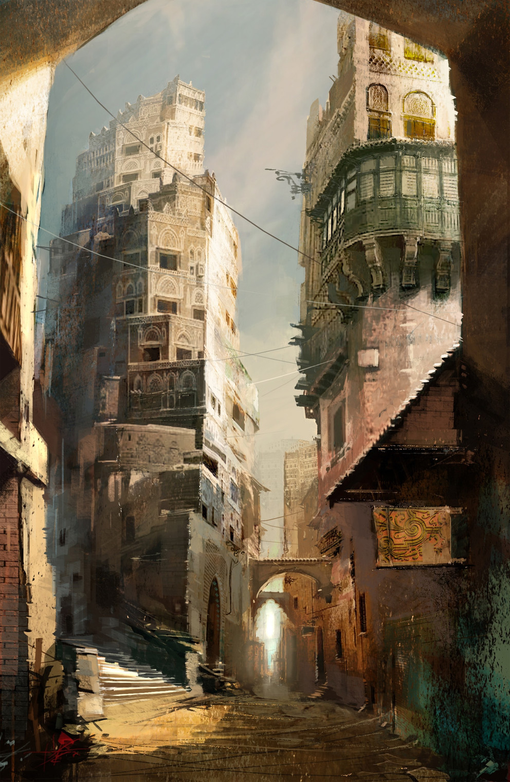 Digital Painting: Crescent Street - 2D Digital, Concept art, Digital