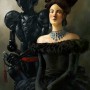 Digital Painting Bernard Bittler Lady with Robot
