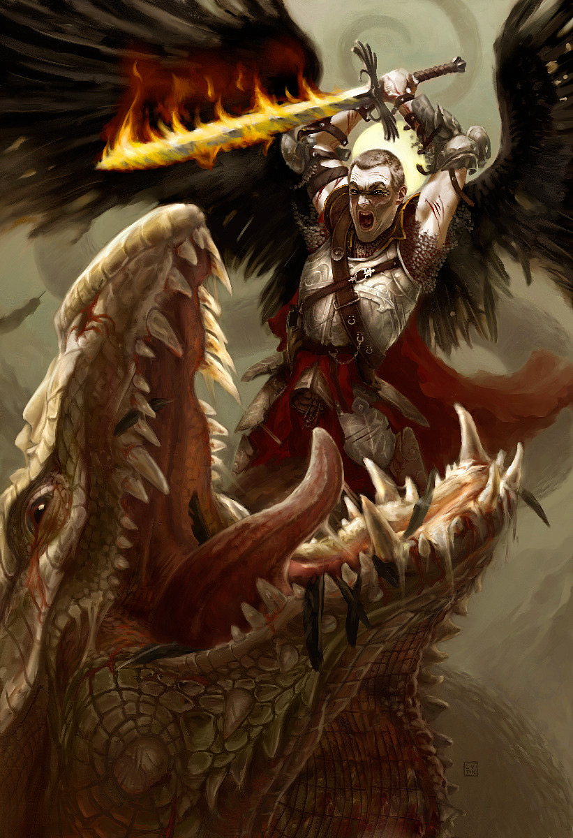 Fantasy Art: St. George Slaying the Dragon - 2D Digital