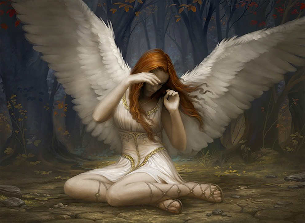 Fantasy-Art-Howard-Lyon-Angel-of-Flight-Alabaster.jpg (992×725)