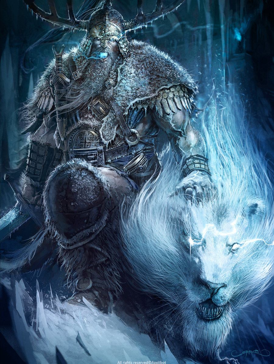 Fantasy Art: Ice Protector - 2D Digital, FantasyCoolvibe – Digital Art